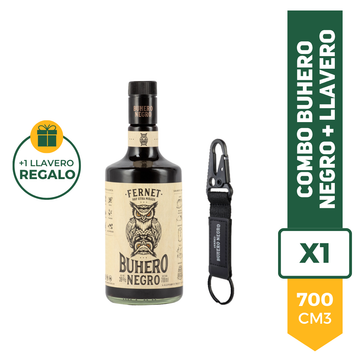 Combo Buhero Negro 700ml + Llavero
