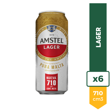 Cerveza Amstel Lager 710ml x6