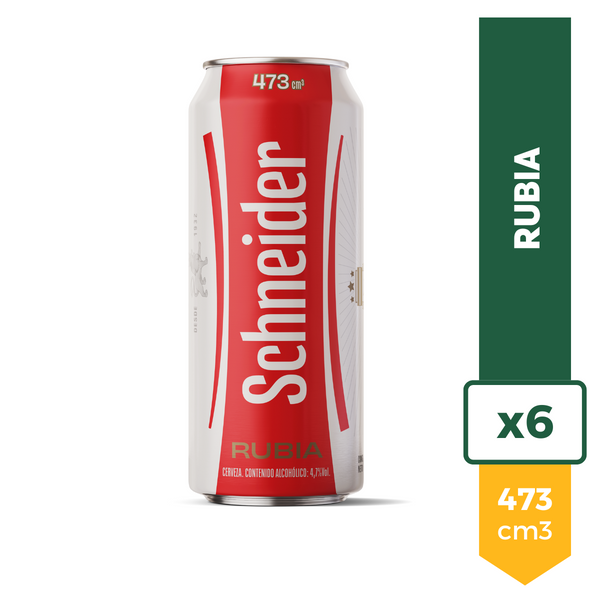 Cerveza Schneider Rubia 473ml x6
