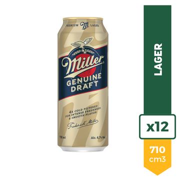 Cerveza Miller Genuine Draft 710ml x12