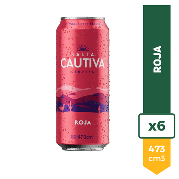 Cerveza Salta Cautiva Roja 473ml x6