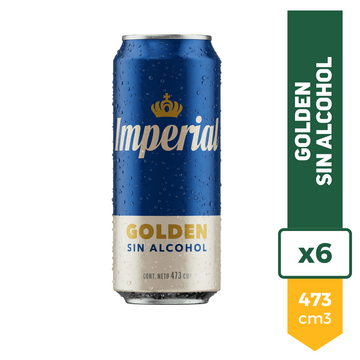 Cerveza Imperial Golden 0.0 SIN ALCOHOL 473ml x6